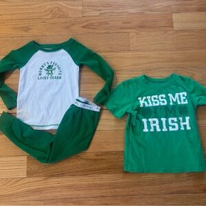 Old Navy St Patrick Day PJ set and shirt lot